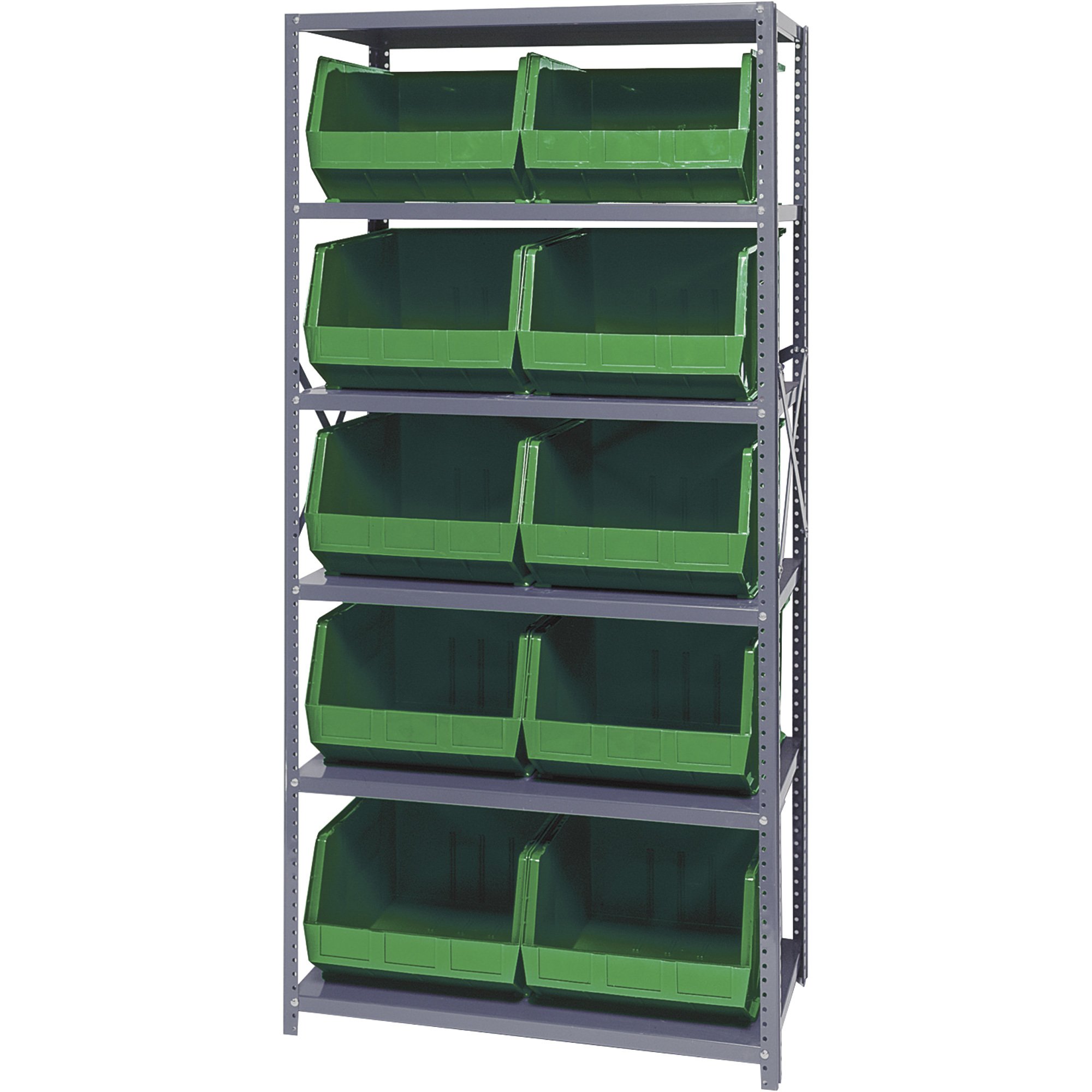 Quantum Storage Bin Complete Package Unit — 18in. x 36in. x 75in. Rack Size, 10 Bins